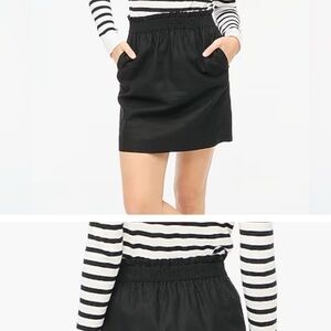 J. Crew Black Gigi Wool Blend Lined Mini Skirt Size 6 Elastic Waist